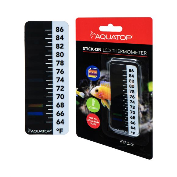 AQUATOP Stick-on LCD Digital Thermometer 1 x 2.5 inches, 64-86�F, ATSD-01