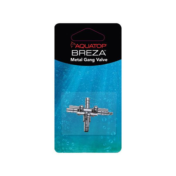 Aquatop BREZA Metal Gang Valve 4-Way, Silver)