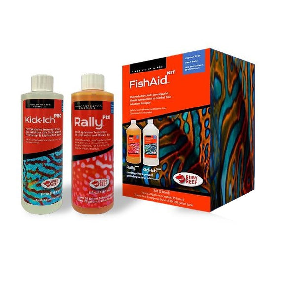 Ruby Reef Fish Aid Pro Combo Pack - 8oz Kick Ick Pro + 8oz Rally Pro