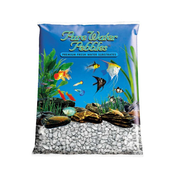 Pure Water Pebbles Premium Fresh Water Frosted Aquarium Gravel Silver 25 lb