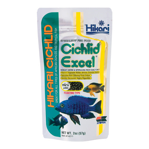 Hikari Cichlid Excel Sinking Fish Food - Mini Pellet 2 oz
