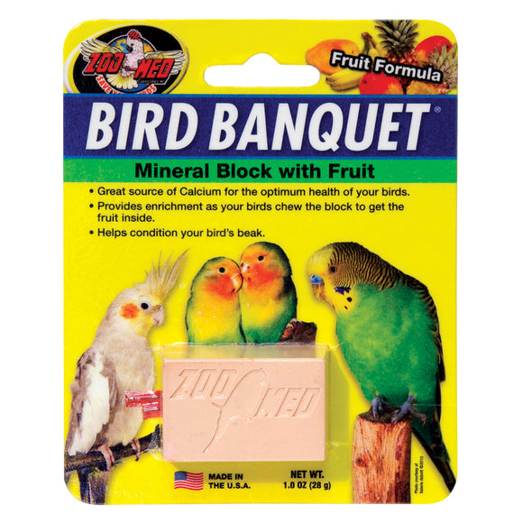 Zoo Med Bird Banquet Mineral Block - Fruit Formula - 1 oz