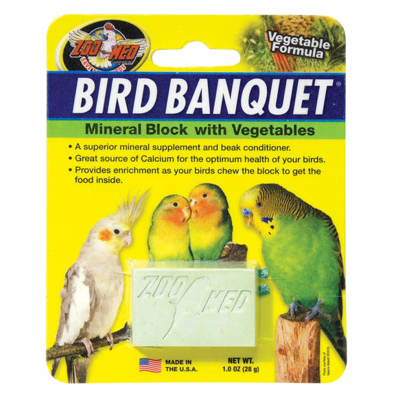 Zoo Med Bird Banquet Mineral Block - Vegetable Formula - 1 oz