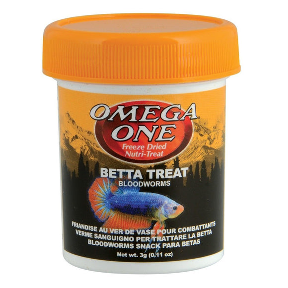 Omega One Betta Treat Bloodworms .11 oz 3 grams