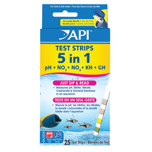 API 5 in 1 Aquarium Test Strips - 25 pk