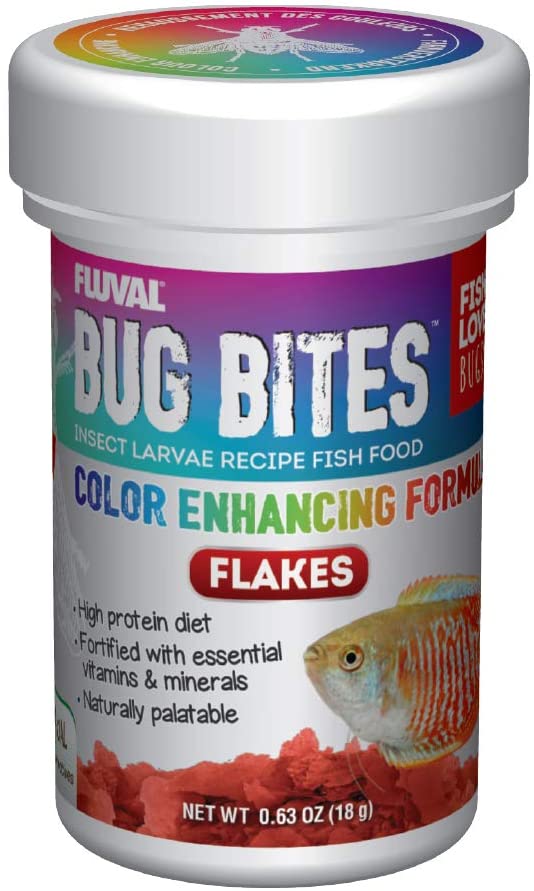 Fluval Bug Bites Insect Larvae Color Enhancing Fish Flake 0.63 oz