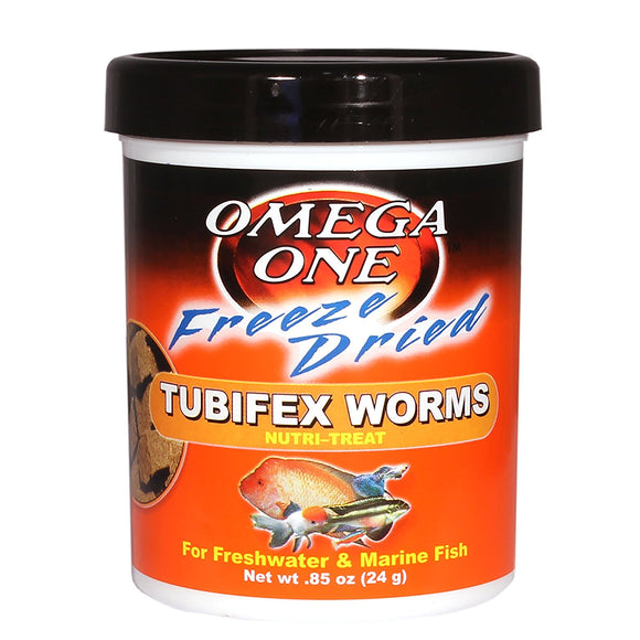 Omega One Freeze Dried Tubifex Worms .85 oz