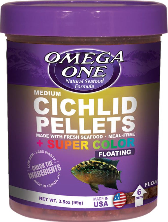Omega One Cichlid Pellets 3.5 oz Medium (4mm)
